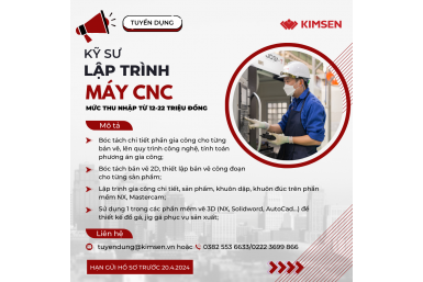 Tuyển dụng Kỹ sư lập trình máy CNC